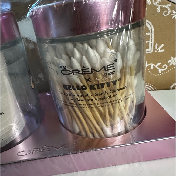 Hello Kitty Crème Shop glass bottles vanity pink tray q tips cotton Christmas main image 4